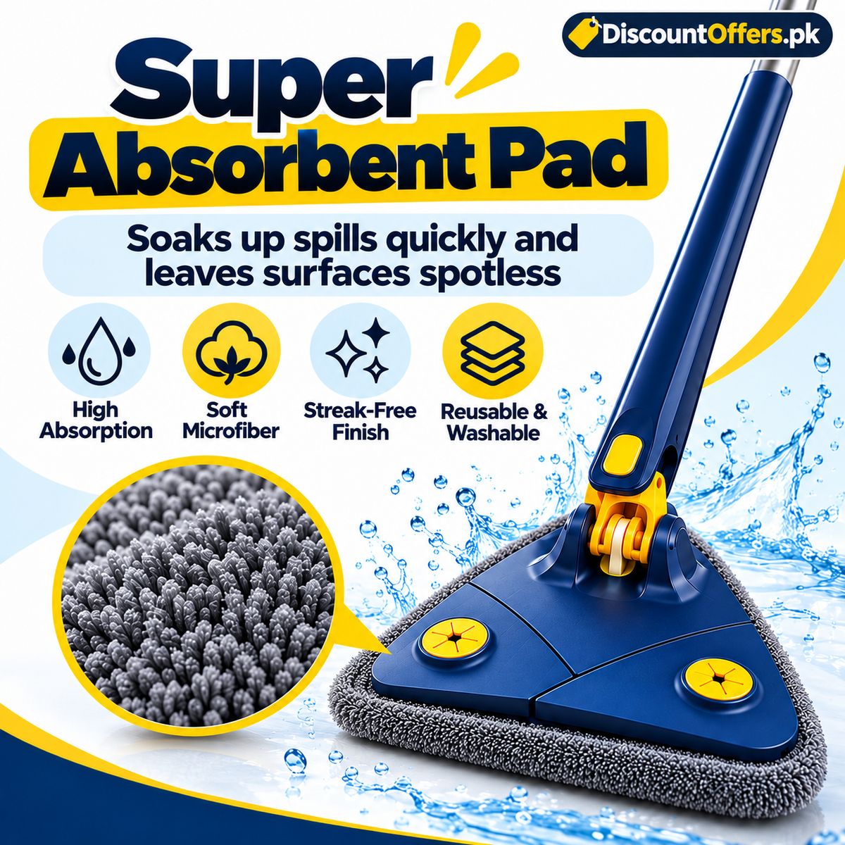 Extended Triangle Mop All 360 cleaning partner