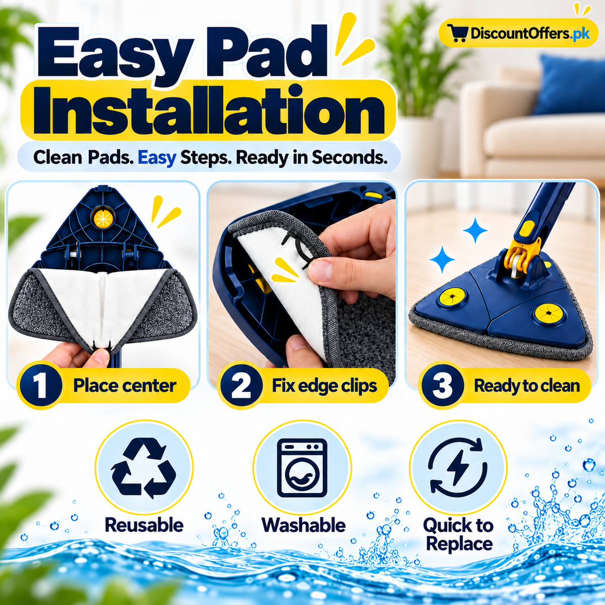 Extended Triangle Mop All 360 cleaning partner