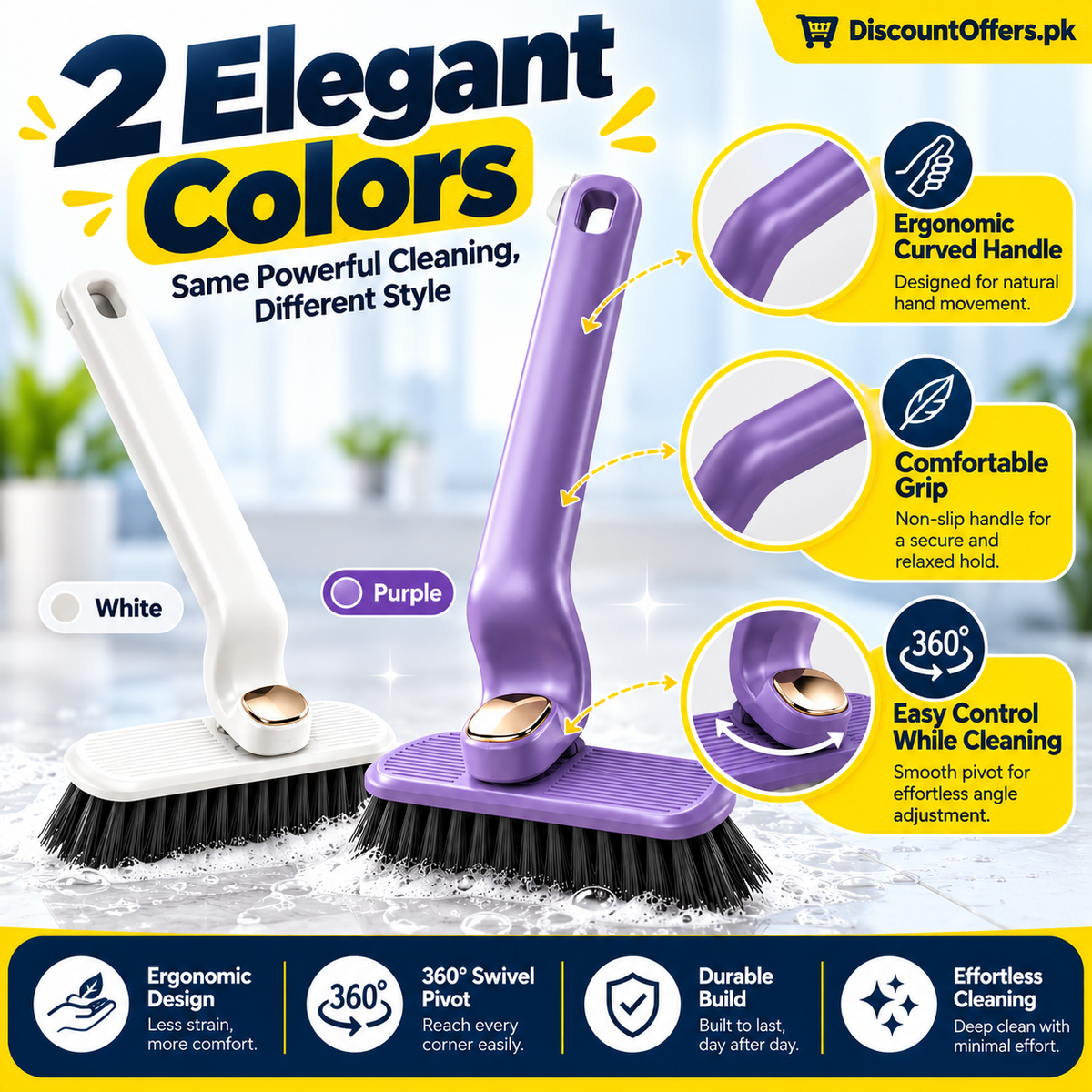 360° Rotating Crevice Gap Cleaning Brush with Cleaning Tool