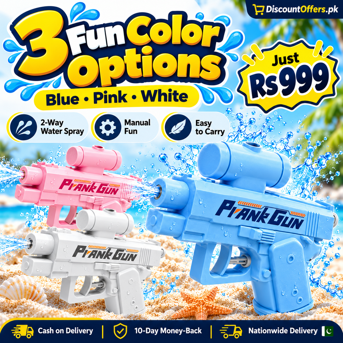 Prank Water Gun Toy 2-Way Water Spraying Gun