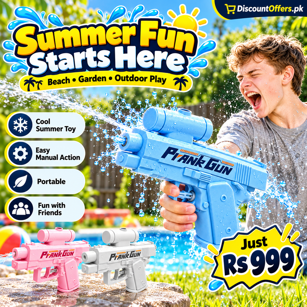 Prank Water Gun Toy 2-Way Water Spraying Gun