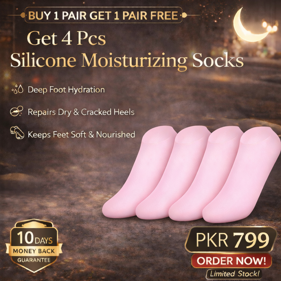 Buy 1 Pair Get 1 Pair Free Offer 4 Pcs Silicone Moisturizing Socks for Foot Care