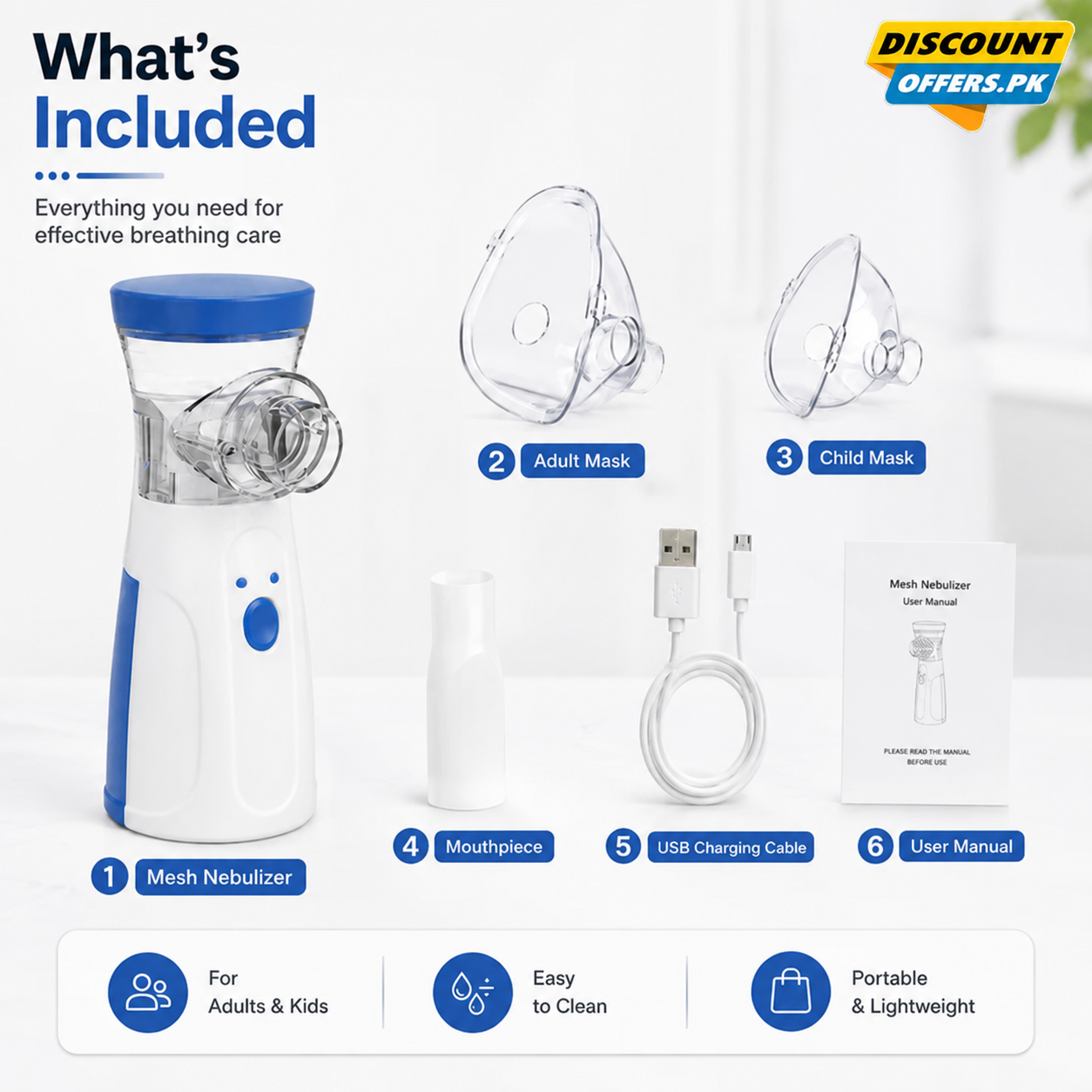 Portable Nebulizer with Ultra-fine mist For Kids and Adults