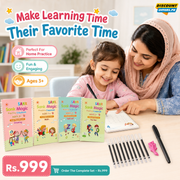 Kids Reusable Practice Book (4 Books + 1 Pen + 1 Grip & 10 Refills) Rs 999