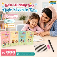 Kids Reusable Practice Book (4 Books + 1 Pen + 1 Grip & 10 Refills) Rs 999