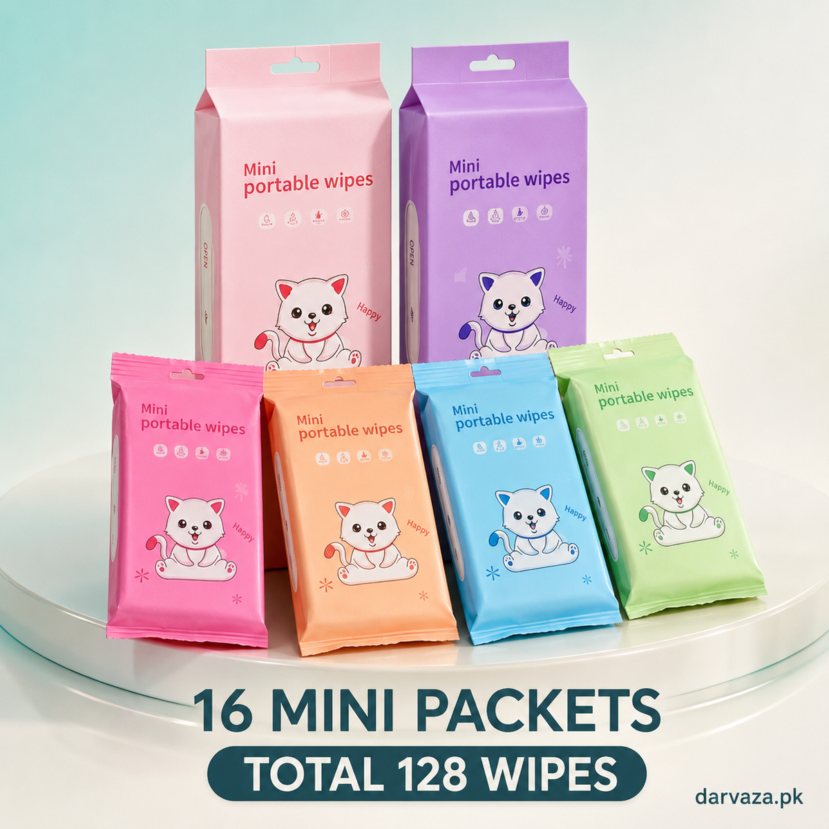 Pack of 16 Mini Wet Wipes Packets