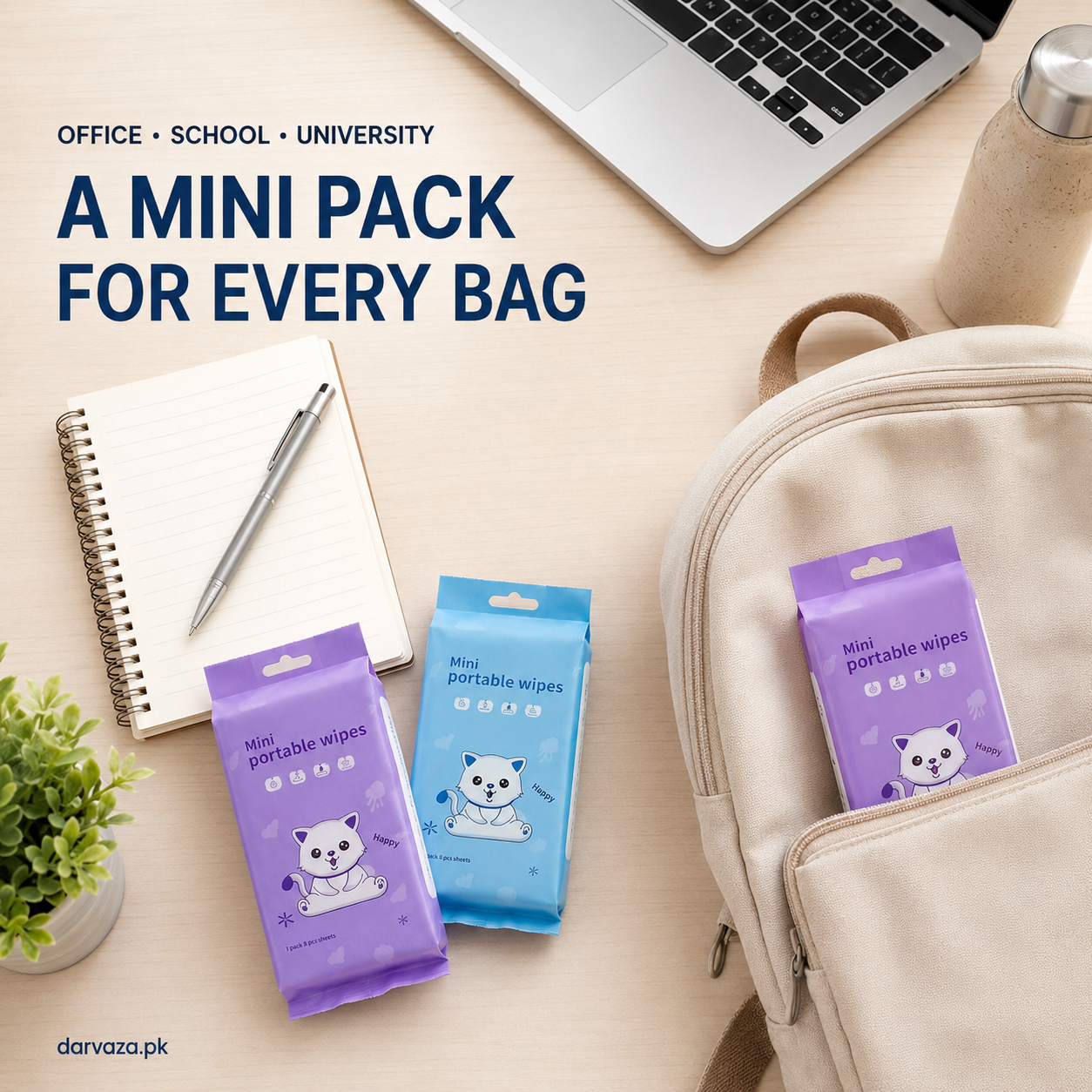 Pack of 16 Mini Wet Wipes Packets