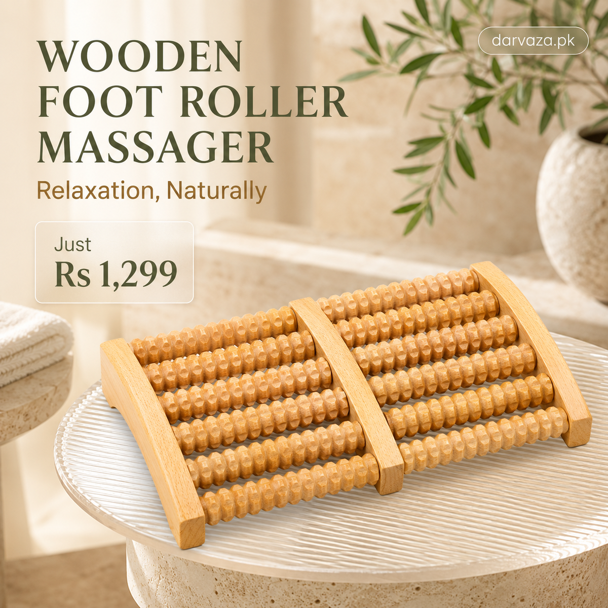 Wooden Foot Roller Massager
