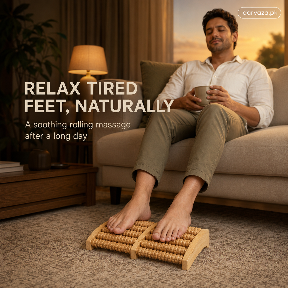Wooden Foot Roller Massager