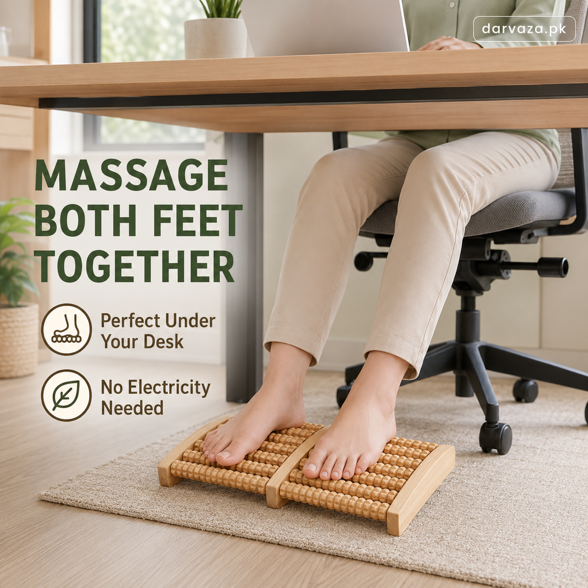 Wooden Foot Roller Massager