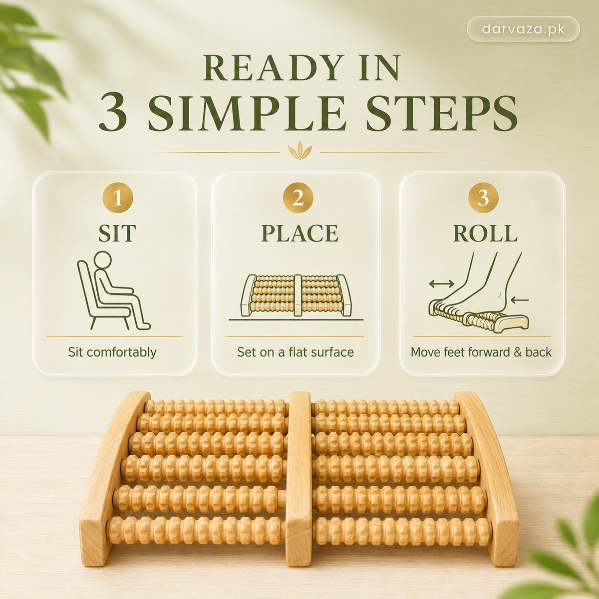 Wooden Foot Roller Massager