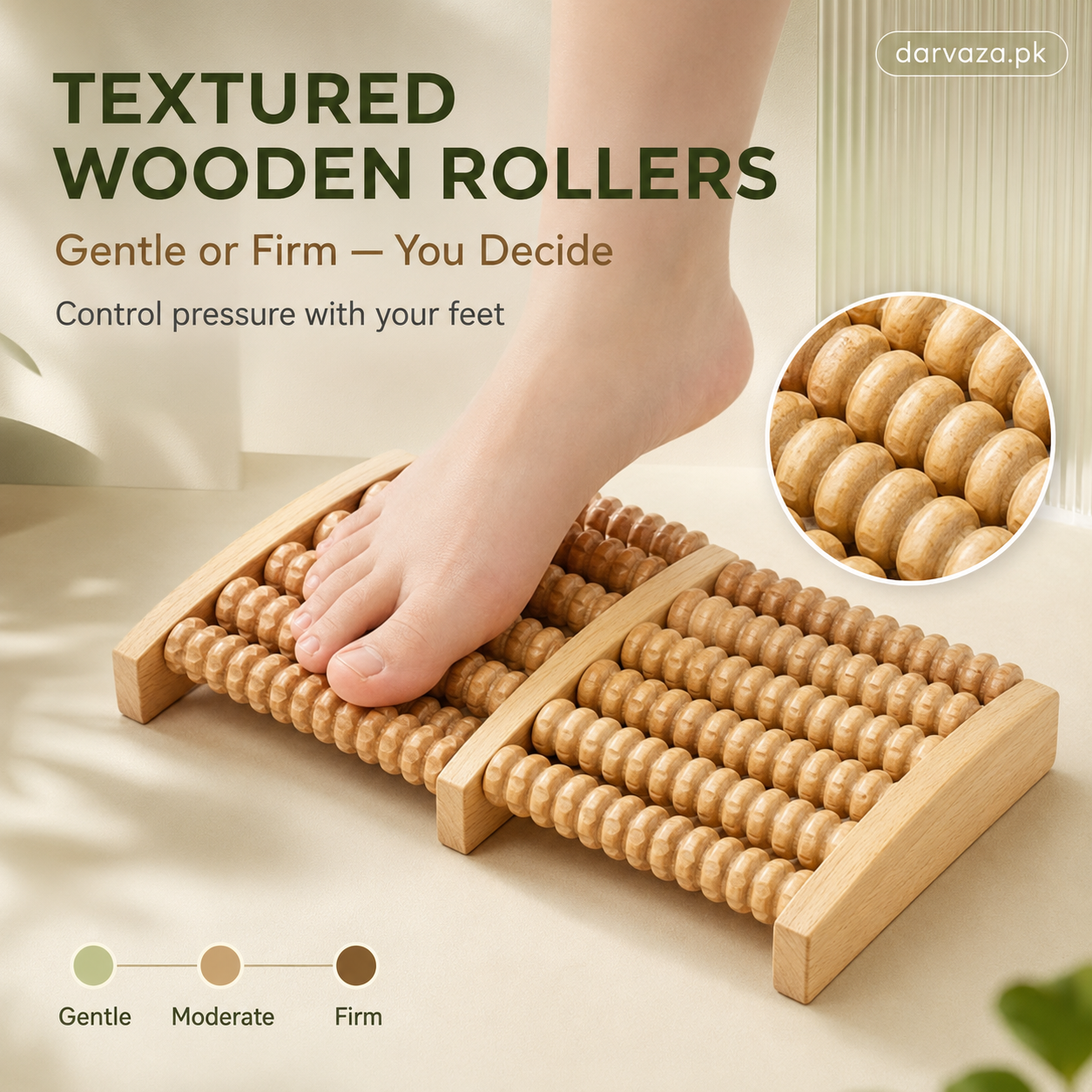 Wooden Foot Roller Massager