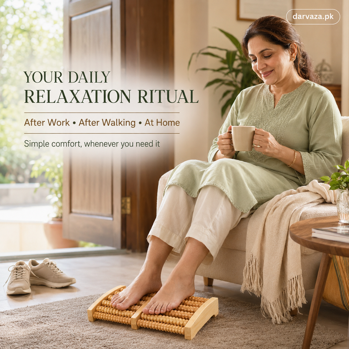 Wooden Foot Roller Massager