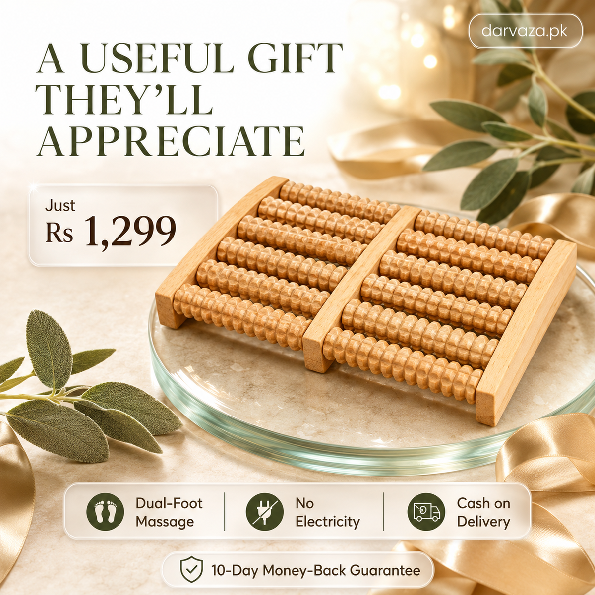 Wooden Foot Roller Massager