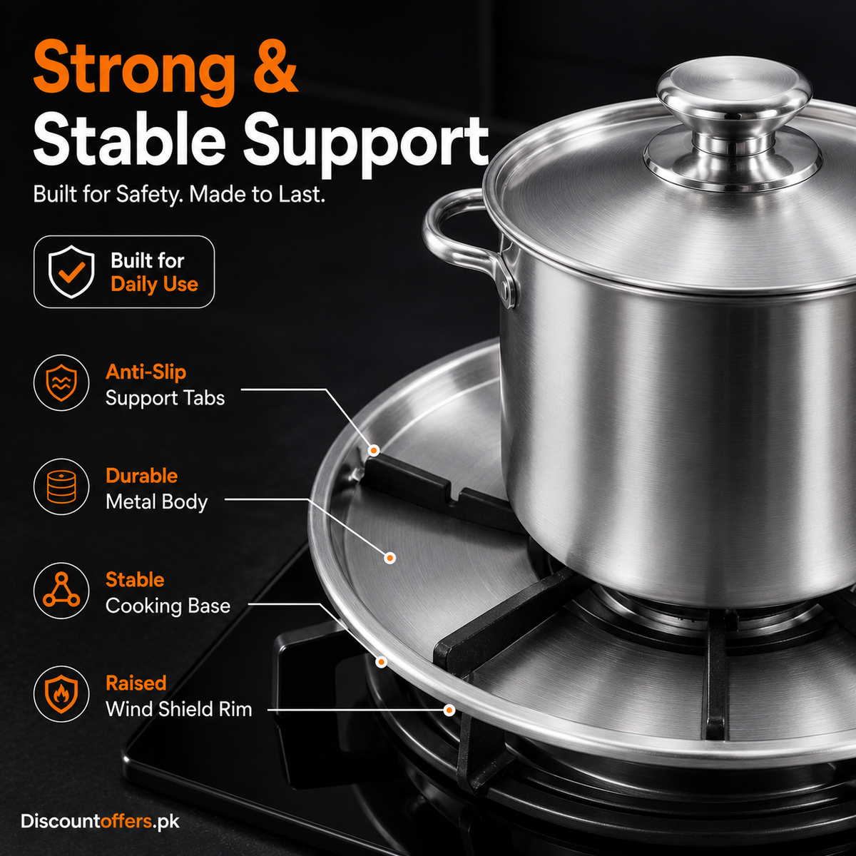 Gas Saving Windproof Stove Stand and Burner Cover