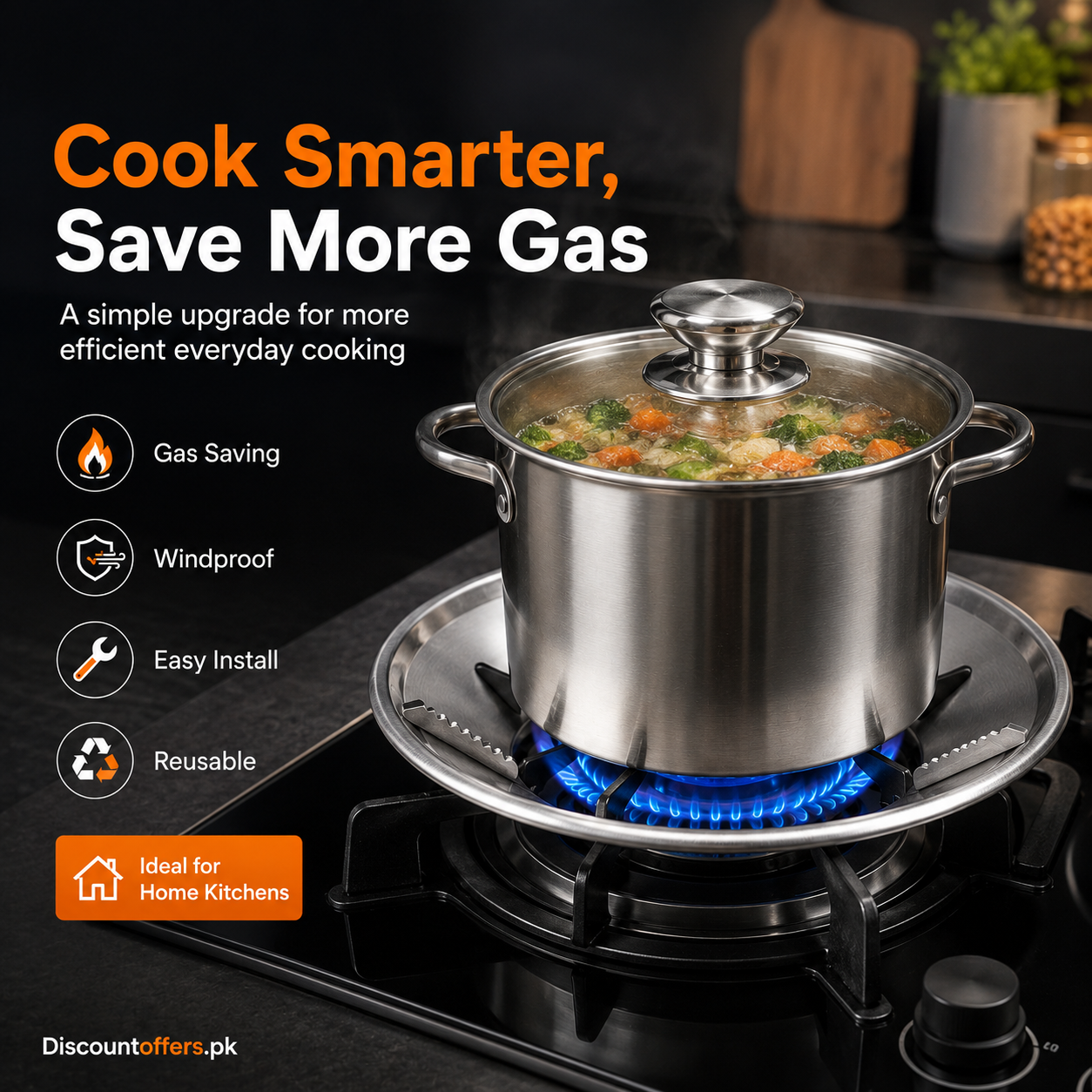 Gas Saving Windproof Stove Stand and Burner Cover