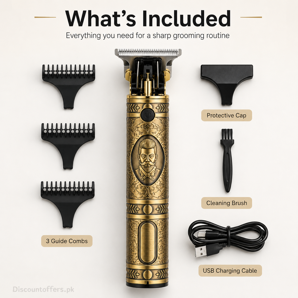 T9 Hair Cutting Machine Hair Clippers Rechargeable Beard Shaver for Men