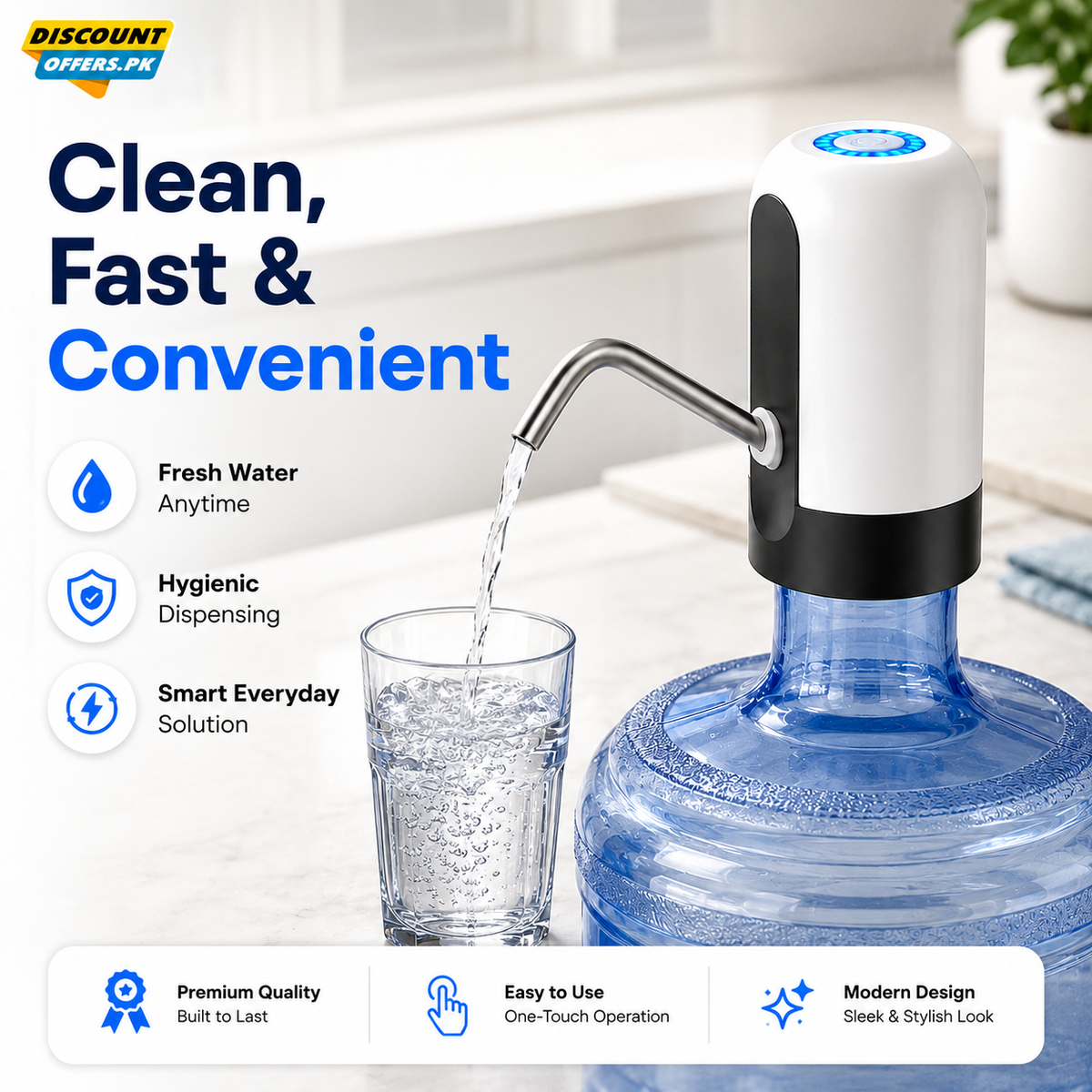 Electric Water Pump Dispenser with USB Auto Charging