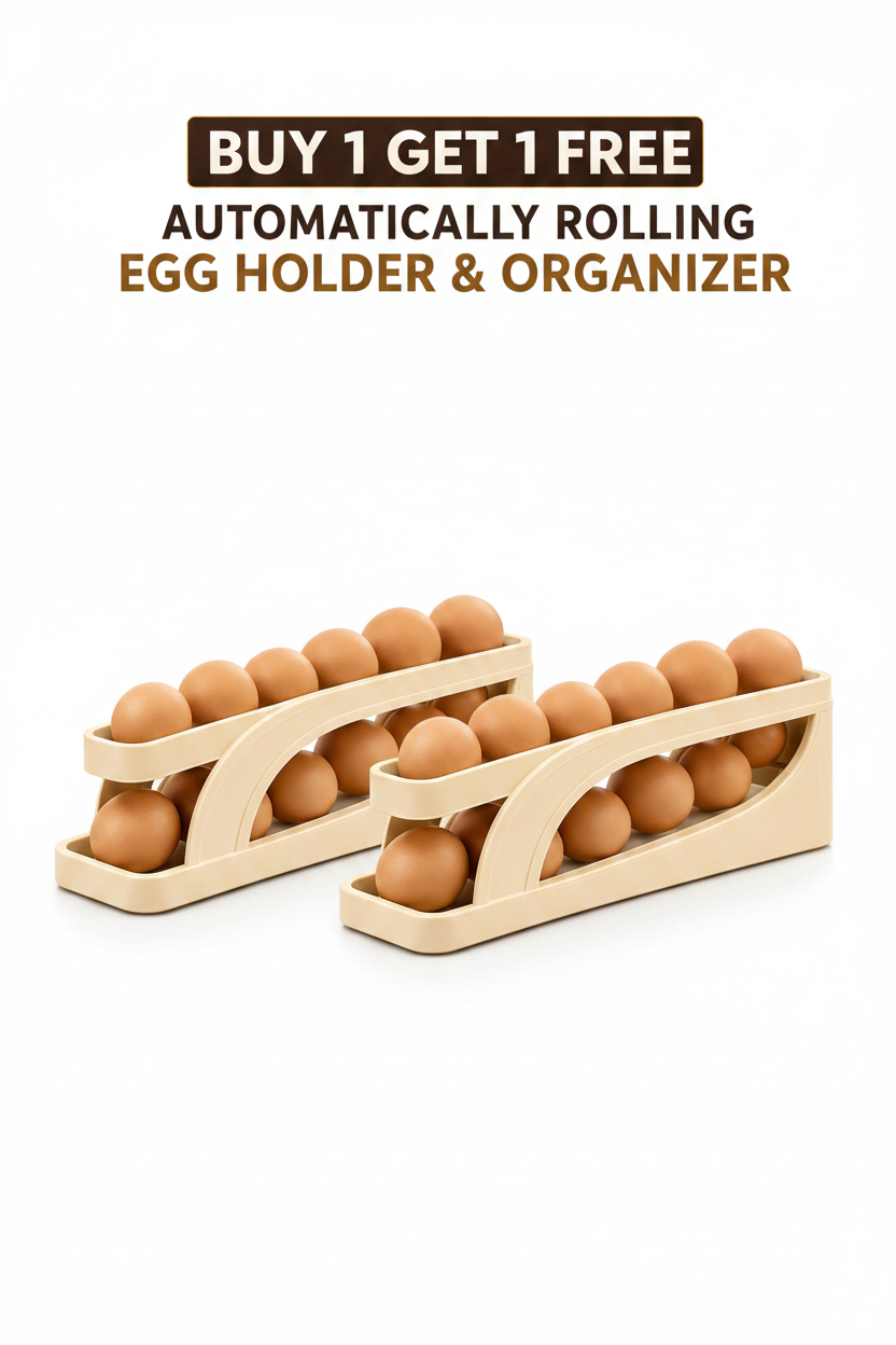 Egg Holder Dispensers With Automatically Rolling and Space Saving Egg Tray