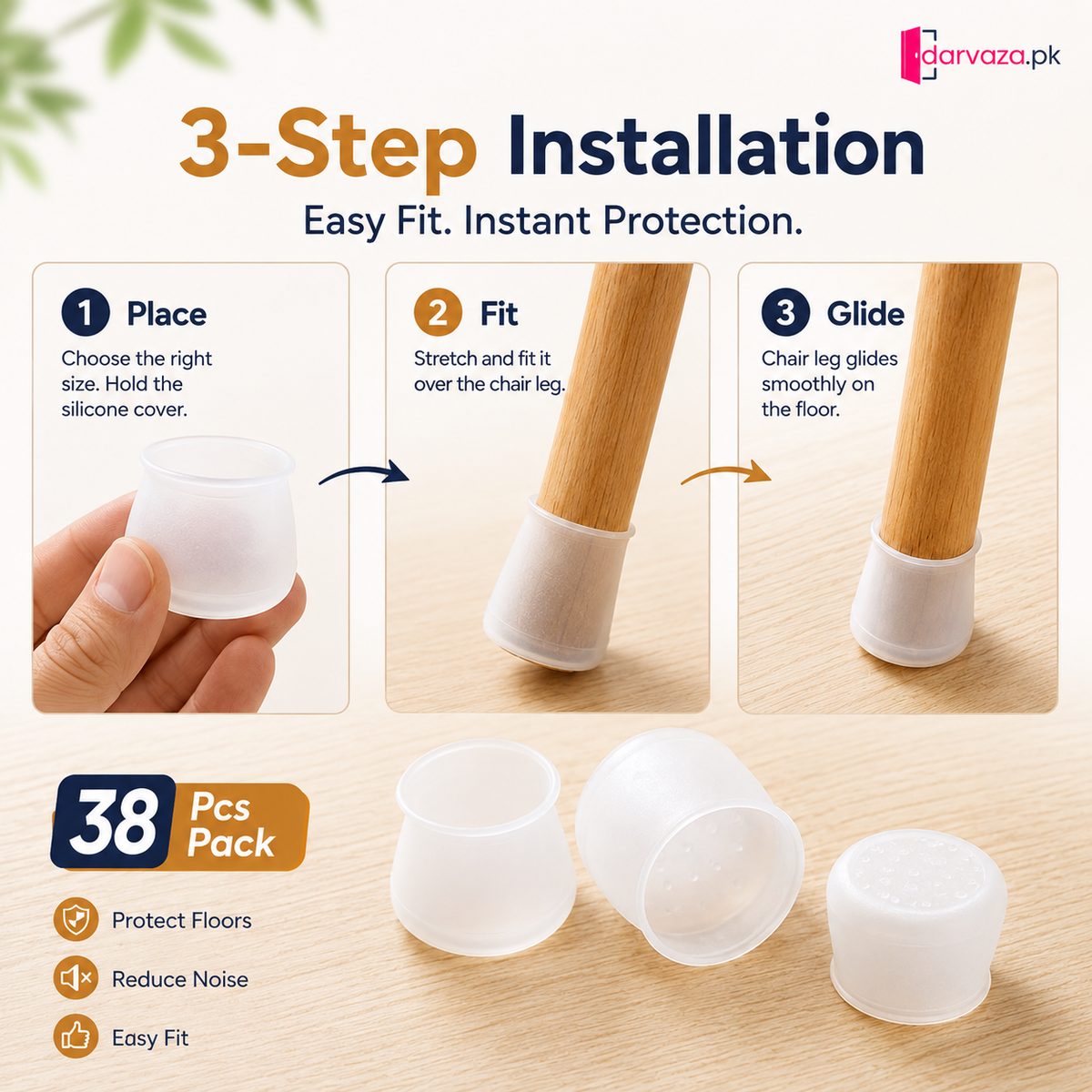 Pack of 38 Anti Slip Silicone Chair Covers