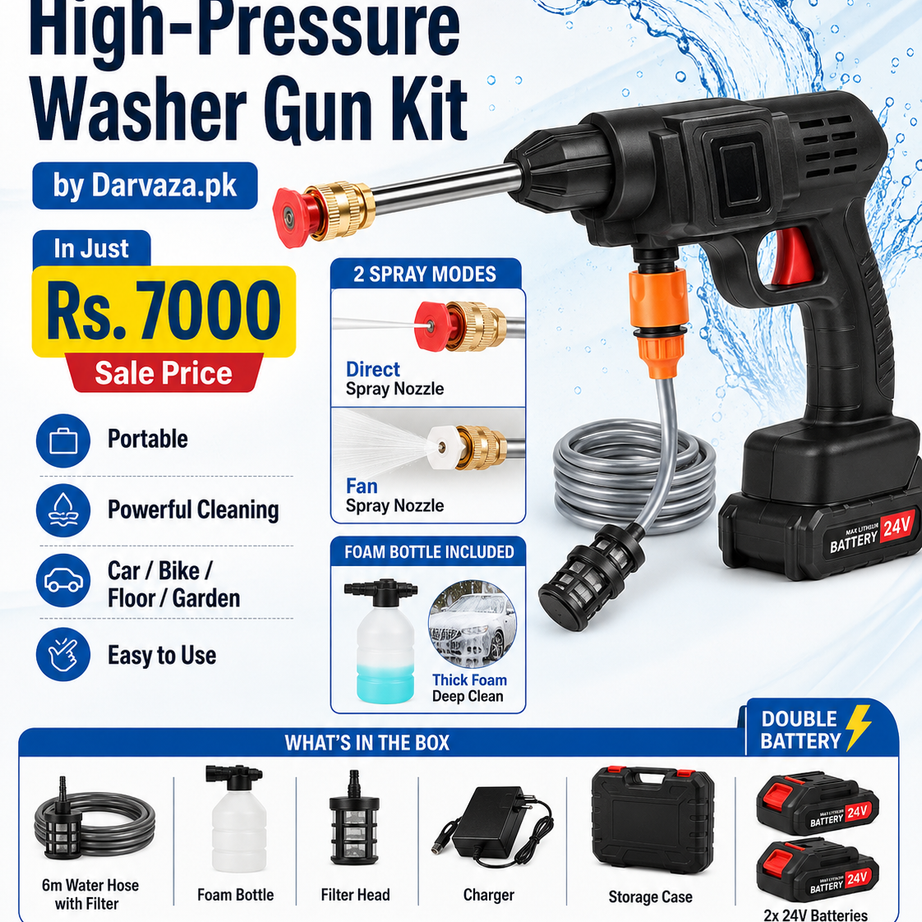 Double Battery High-Pressure Washer Gun Kit