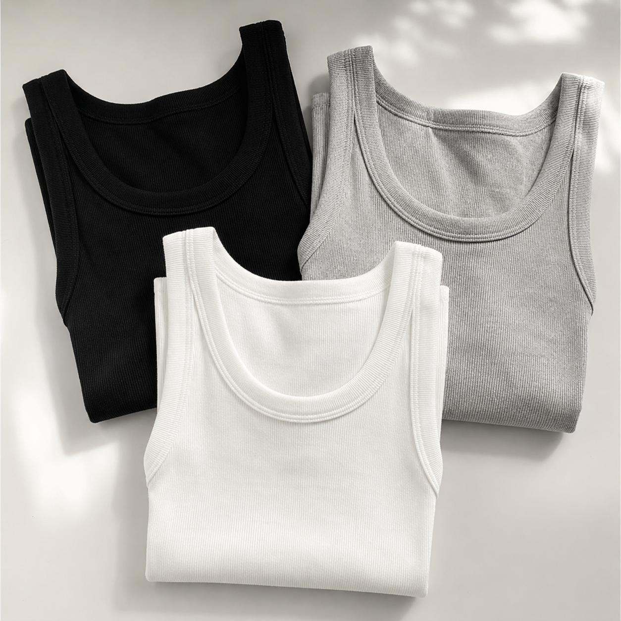 Set of 3 Sando for Men Ribbed Vest in Cotton