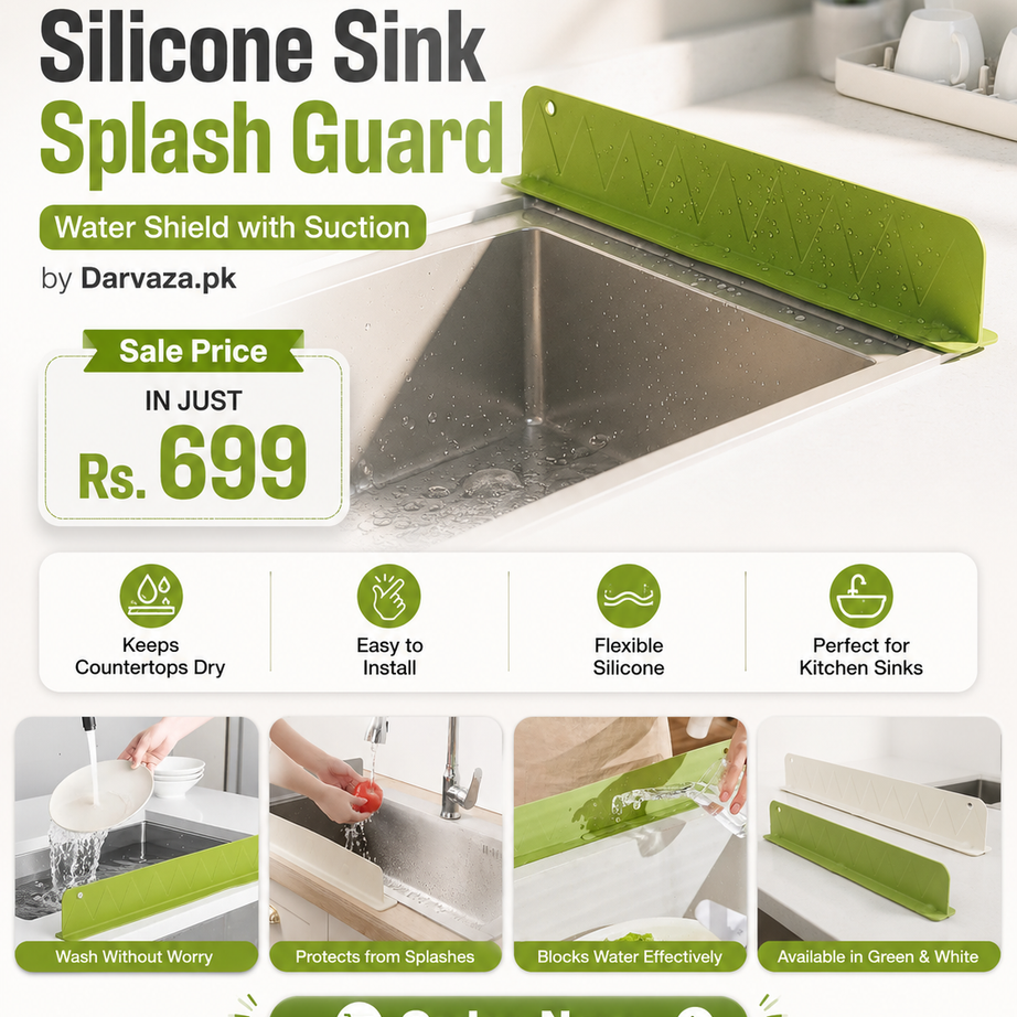Silicone Sink Splash Guard and Water Sheild with Suction