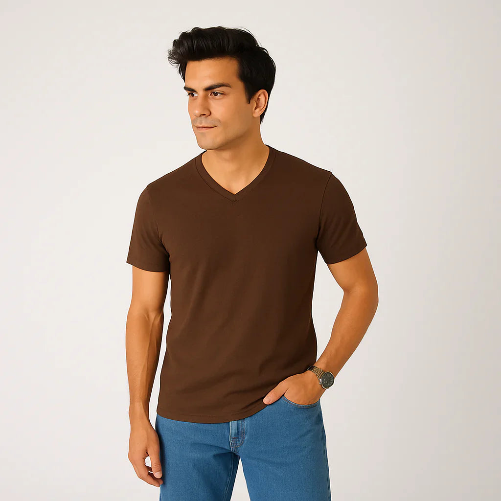 V-Neck Basic T-Shirts