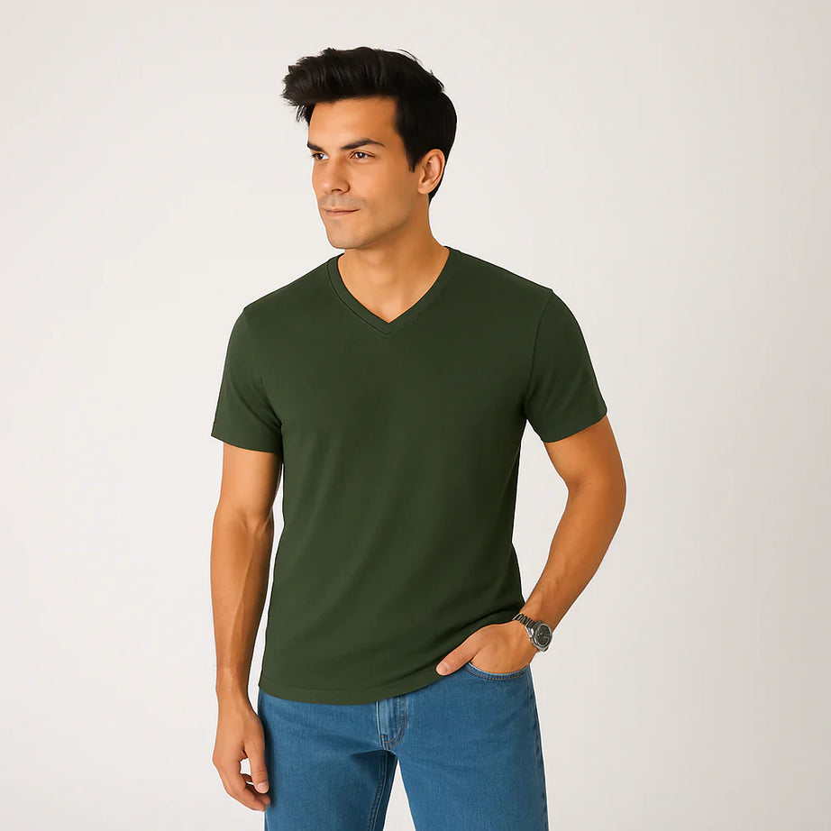 V-Neck Basic T-Shirts