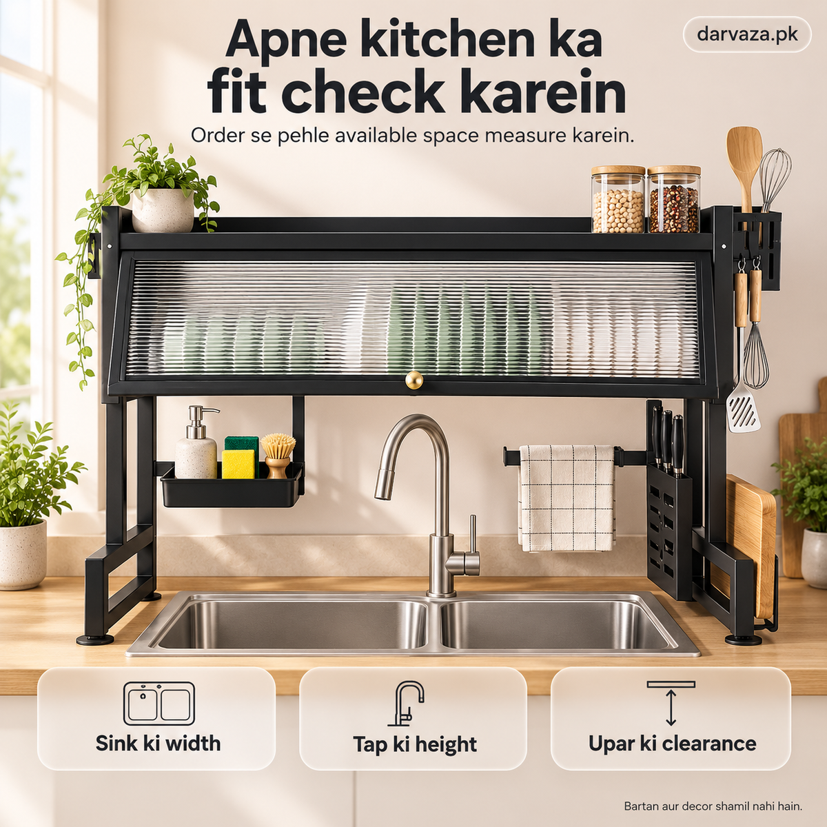 Large Capacity Kitchen Storage and Dish Draining Rack with Cover