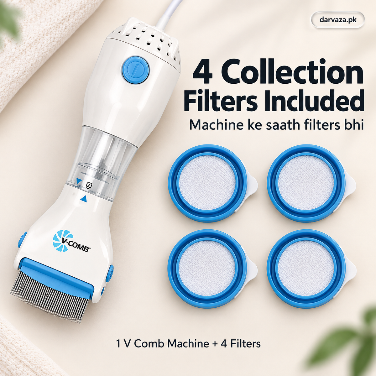 V Comb Head Lice Removal Machine with 4 Anti Lice filters