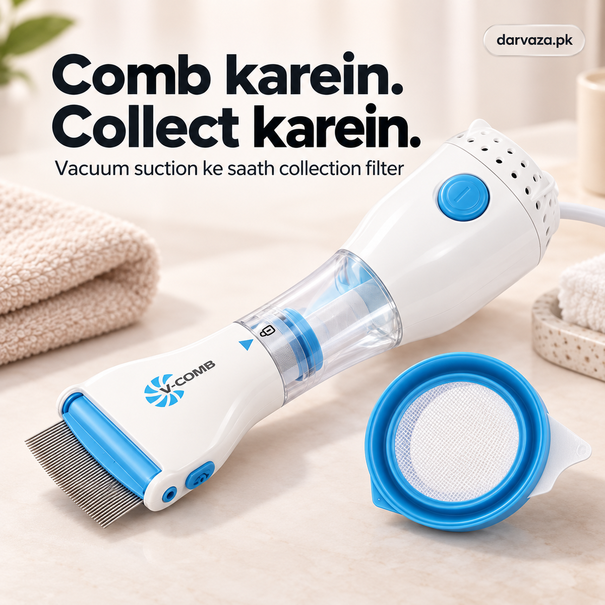 V Comb Head Lice Removal Machine with 4 Anti Lice filters