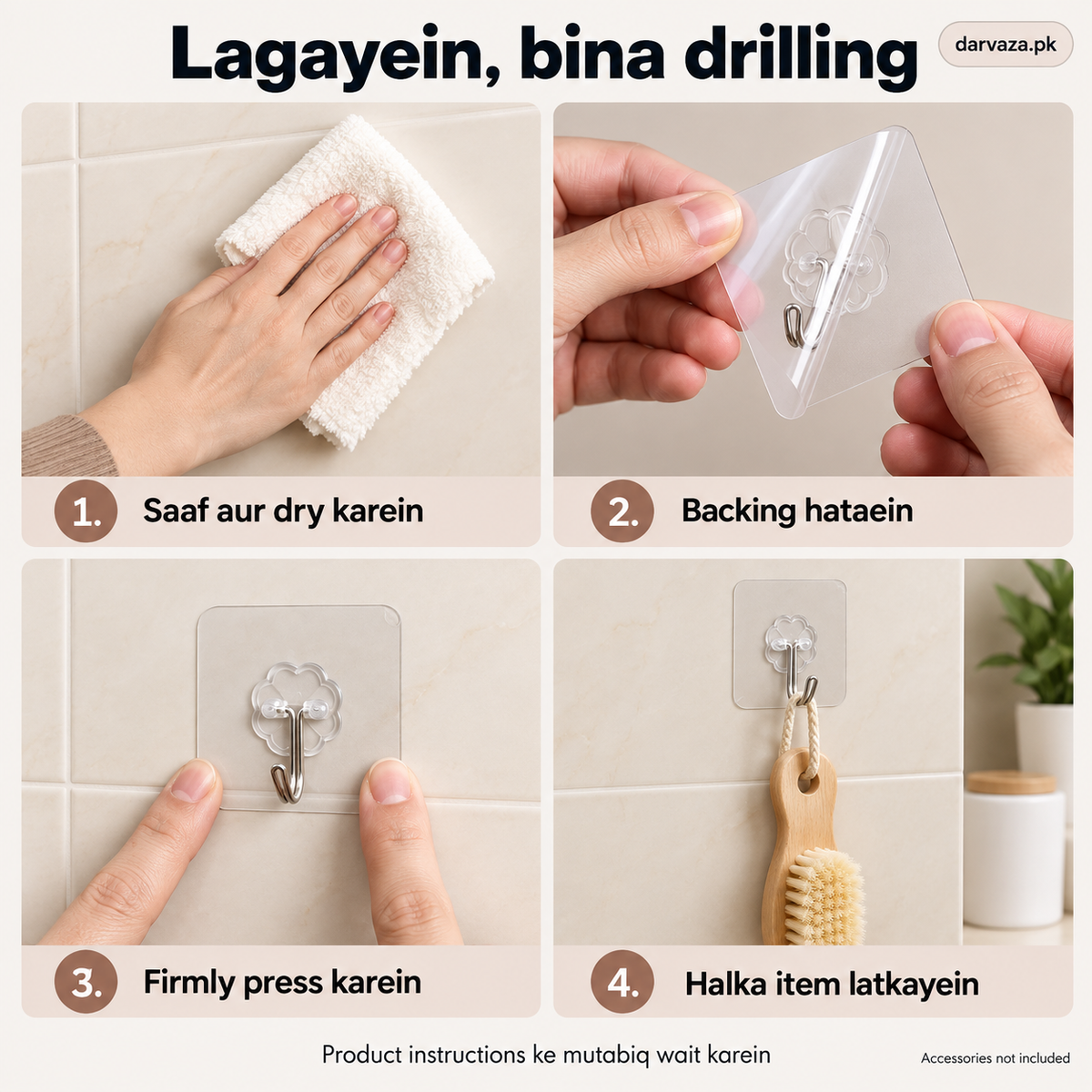 40 Hanging Wall Hook Stickers