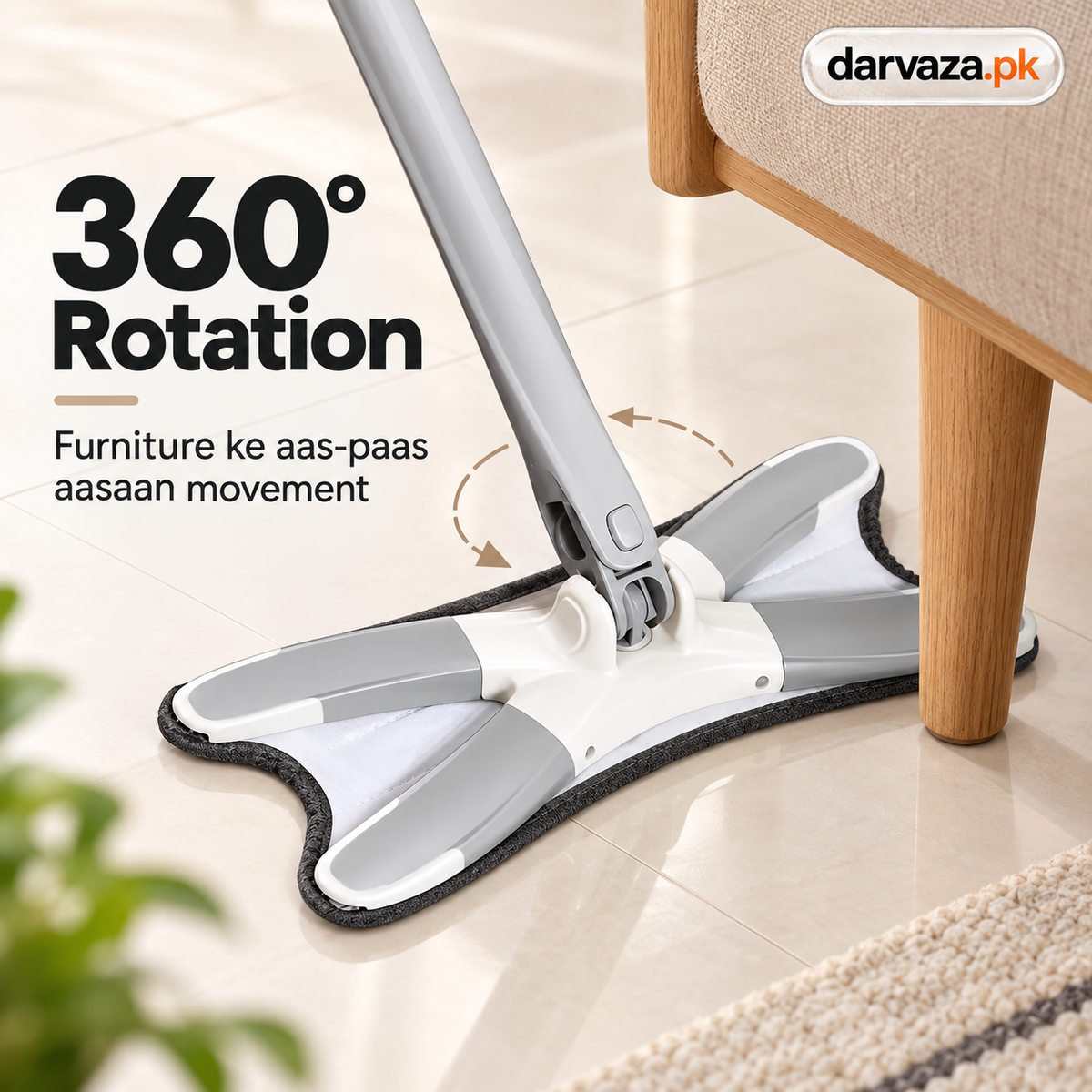 X Shape Squeeze Mop with 360° Rotation