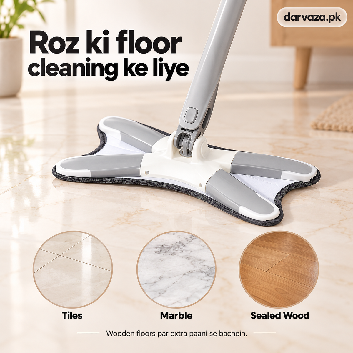 X Shape Squeeze Mop with 360° Rotation