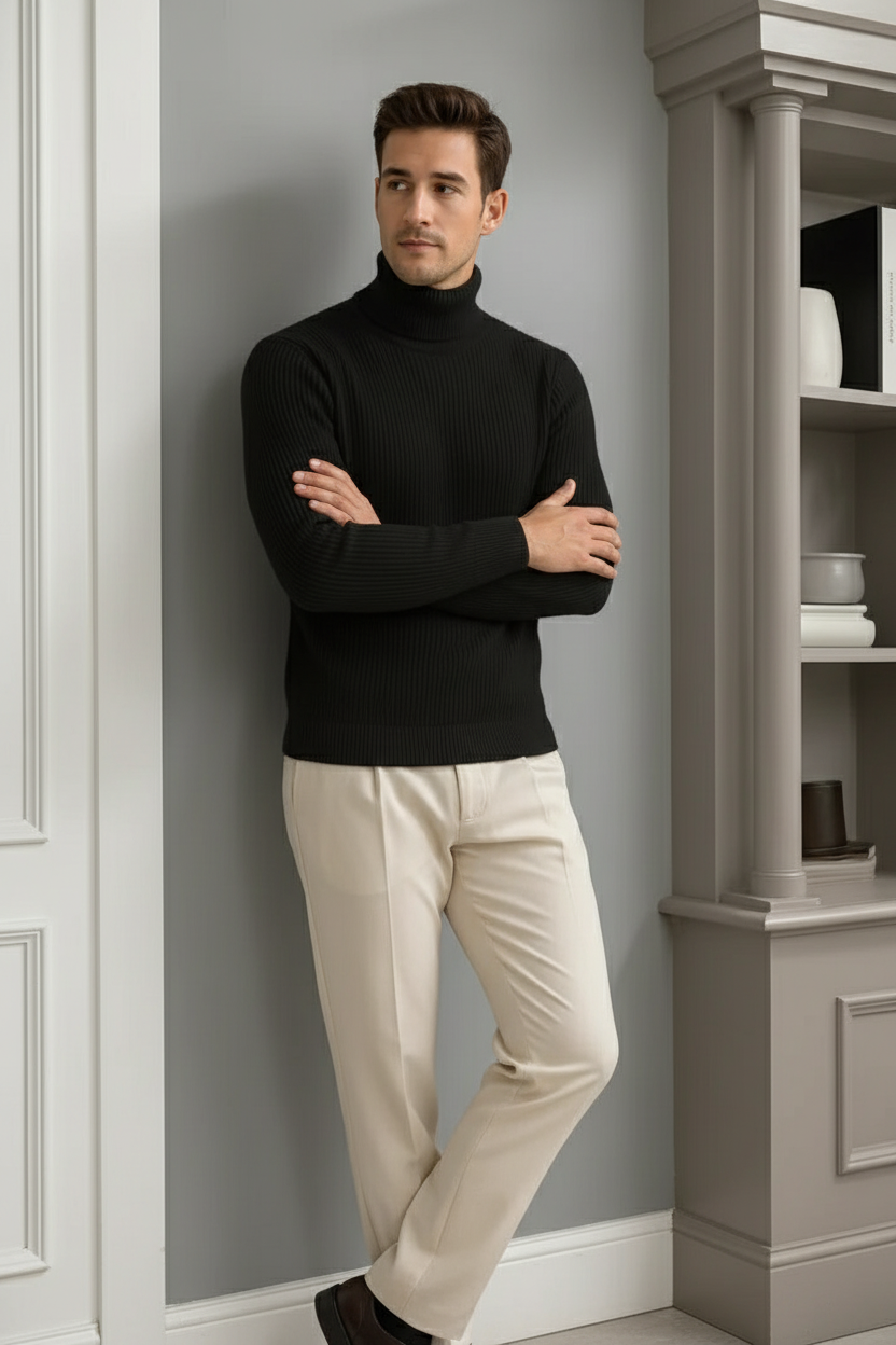 Premium High Neck for Men – BLACK