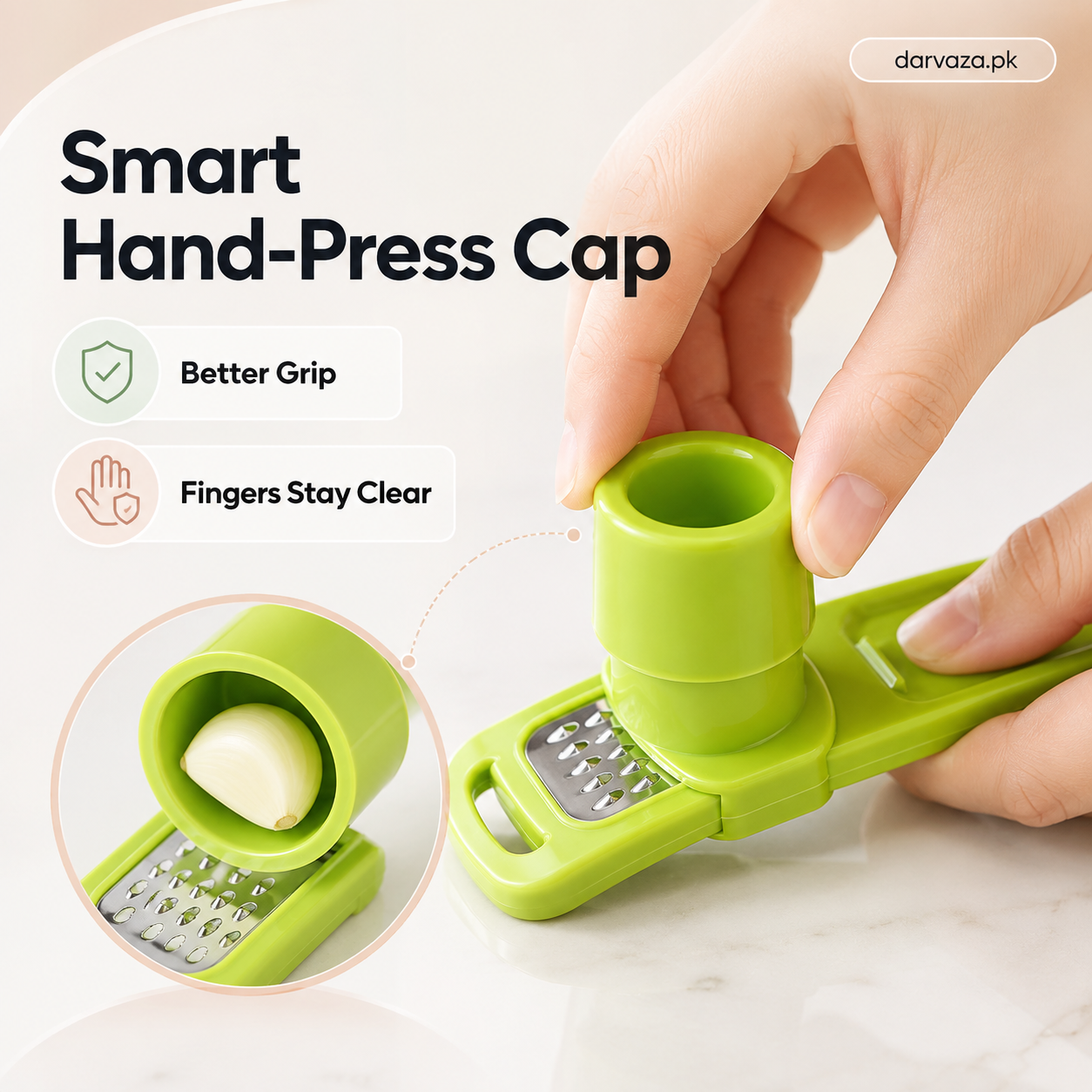 2 Mini Garlic Choppers with Hand Press Cap