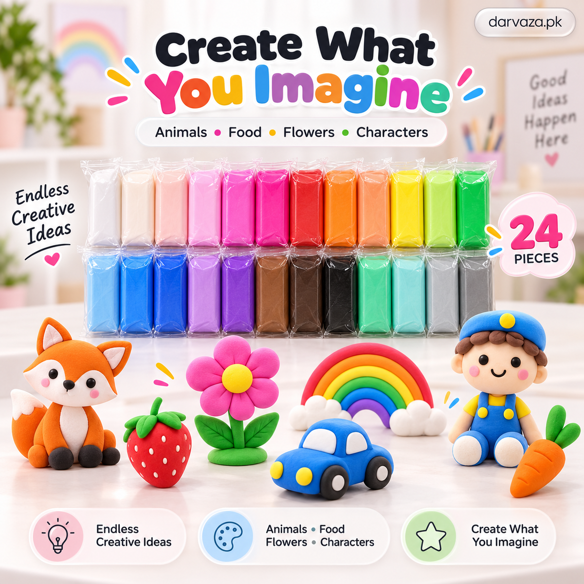 Air dry 24 Colorful Soft Clay Pack