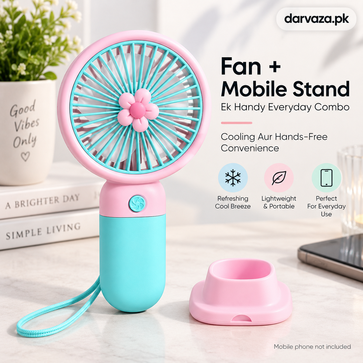 Rechargeable Fan with Mobile Stand