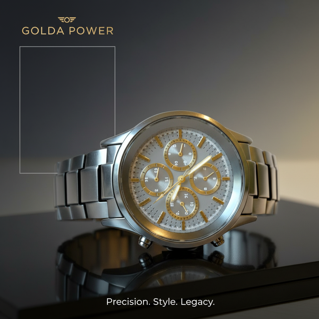 Black Titanan Chrono Watch Power