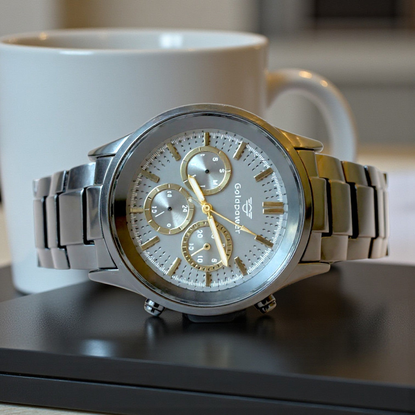 Black Titanan Chrono Watch Power