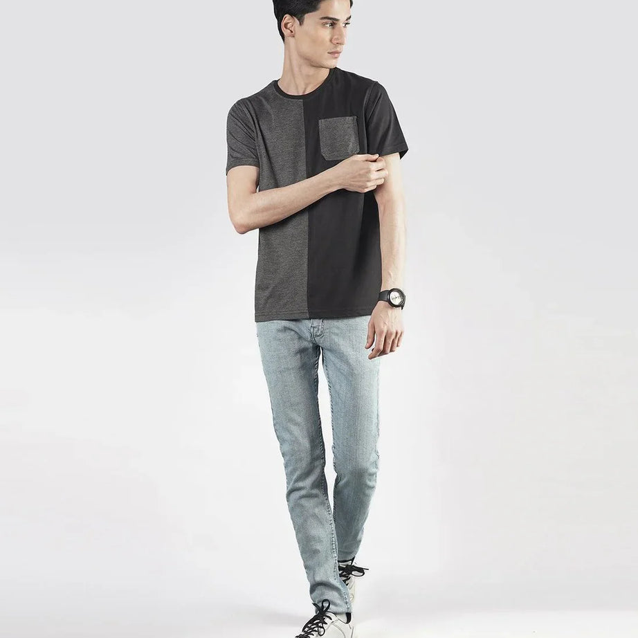 Black Charcoal Cut & Sew T-Shirt