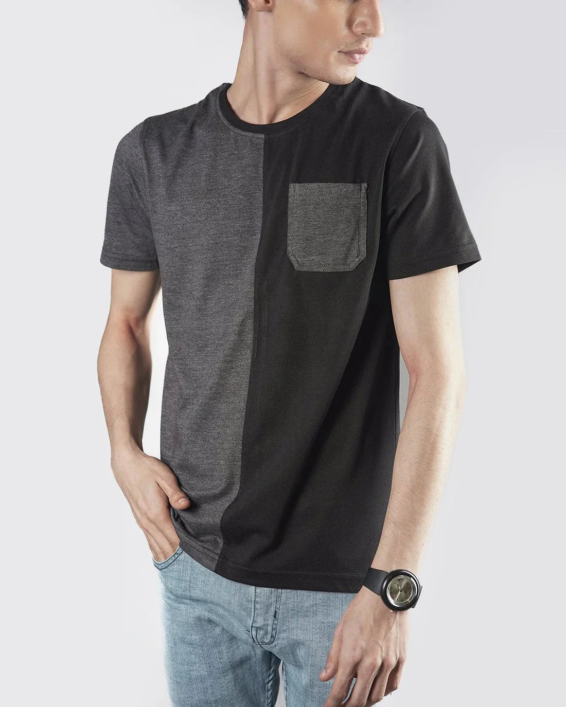 Black Charcoal Cut & Sew T-Shirt