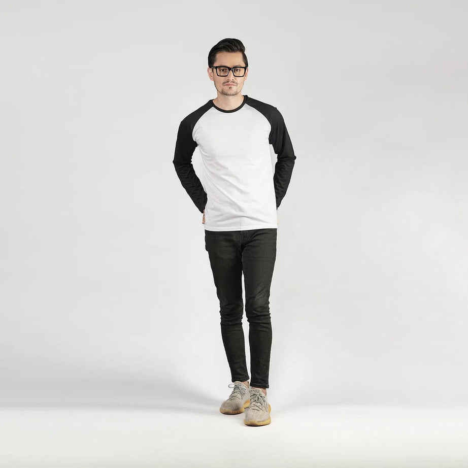 Black & White Raglan Full Sleeves