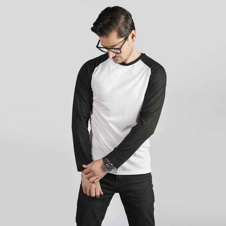 Black & White Raglan Full Sleeves