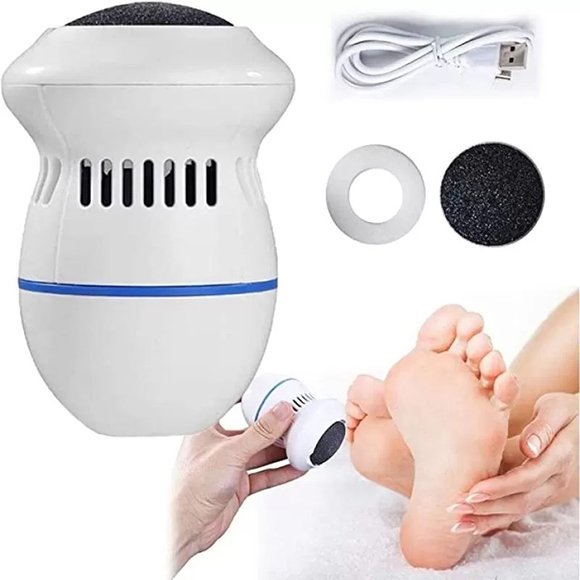 Portable USB Rechargeable Electric Callus Remover for Feet with Built in Vacuum Removes Dead Skin from Foot