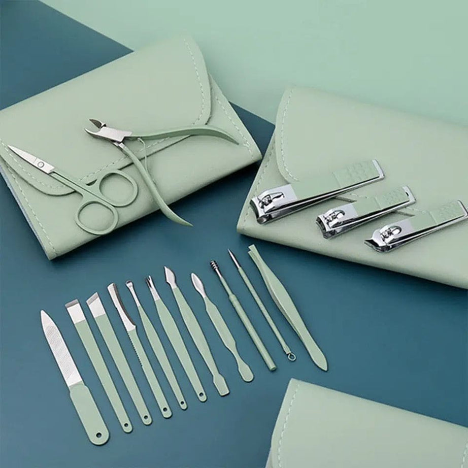 Stainless Steel Professional Manicure Pedicure Grooming Nail Clipper Kit Set For Women (16 Pcs)