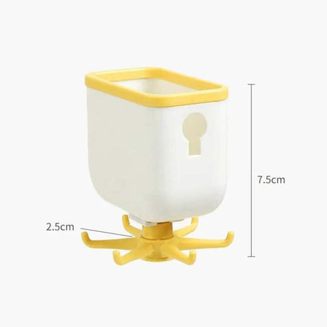 360 Degree Rotating Wall Mounted Self Adhesive Hanging Hook with Storage Box Organizer Holder For Kitchen Use