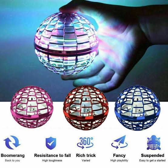 USB Rechargeable Flying Magic Ball Spinner with Attractive Colorful Lights and Remote Control Toy for Kids