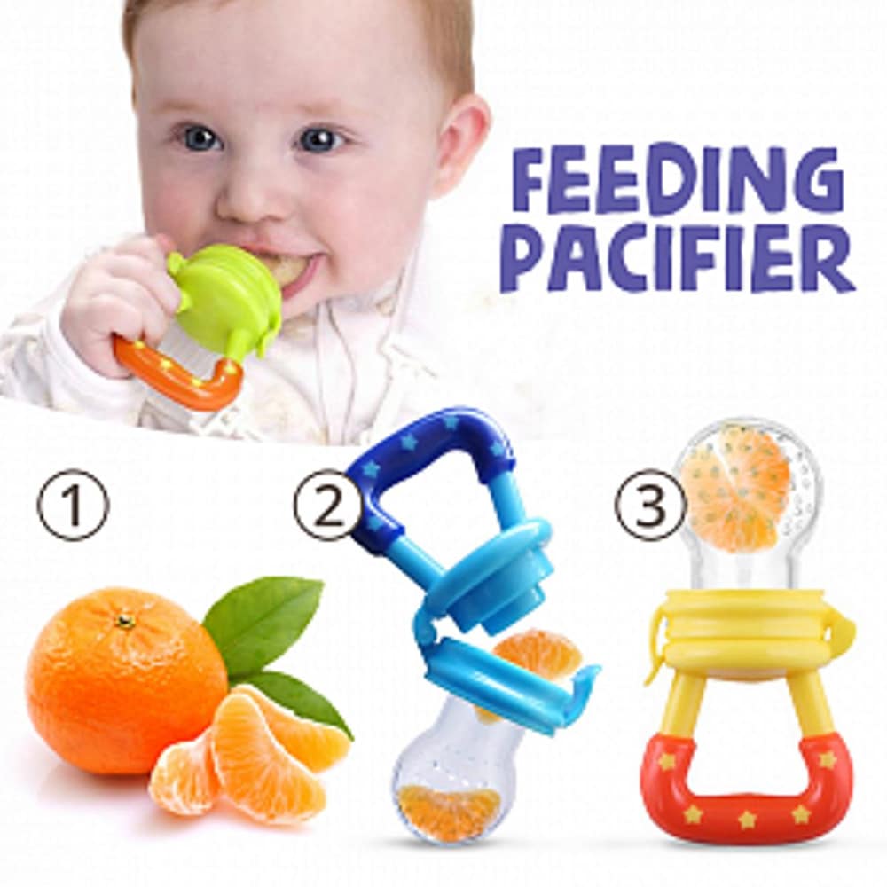 Baby Combo Pack Food Grade Quality Fruit Pacifier, Feeder Spoon, U Shape Toothbrush For Kids